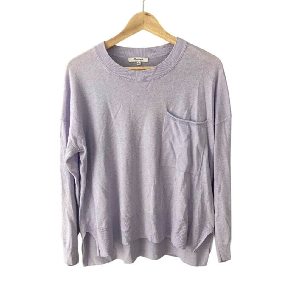 Madewell Linen Blend Crewneck Sweater Lavender Medium